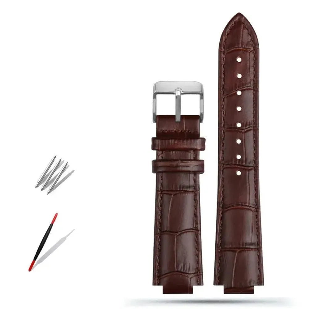 Genuine Leather Convex-End Watch Strap – 18mm / 21mm, Pin or Deployment Clasp-VivaStraps-Viva Timepiece