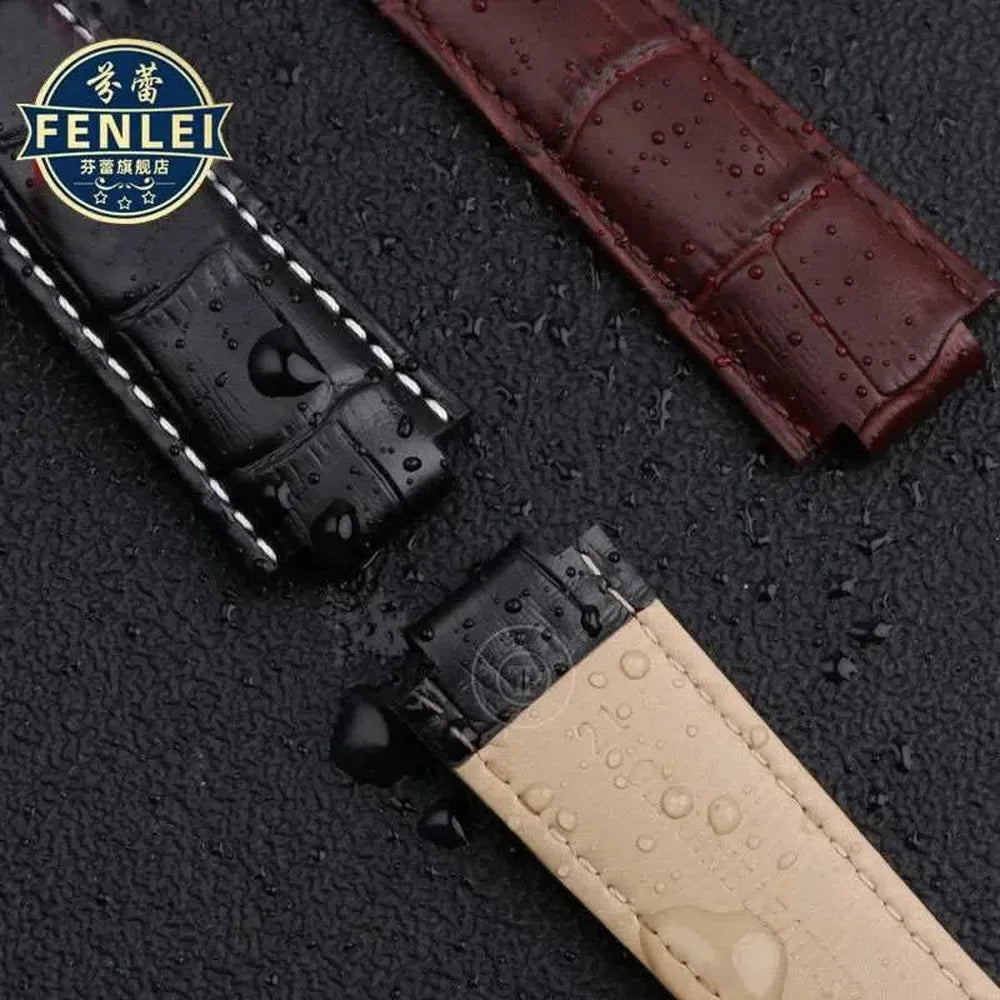 Genuine Leather Convex-End Watch Strap – 18mm / 21mm, Pin or Deployment Clasp-VivaStraps-Viva Timepiece