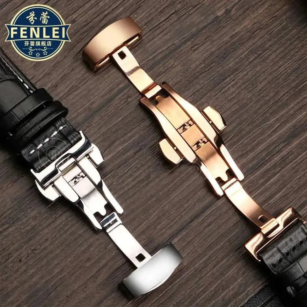 Genuine Leather Convex-End Watch Strap – 18mm / 21mm, Pin or Deployment Clasp-VivaStraps-Viva Timepiece