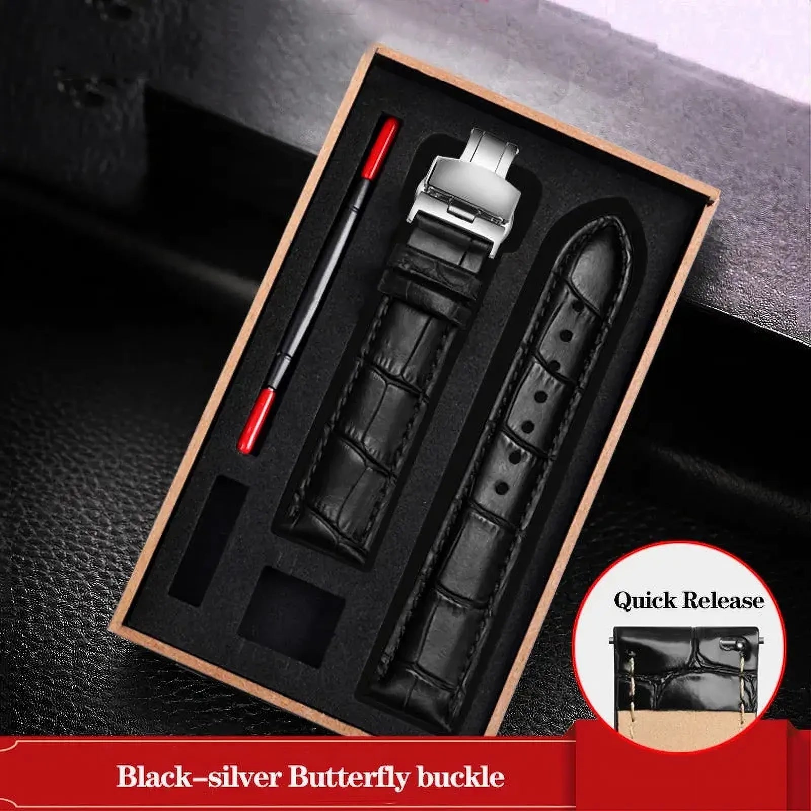 Genuine Leather Watch Strap – Butterfly Clasp / Quick Release-VivaStraps-Viva Timepiece