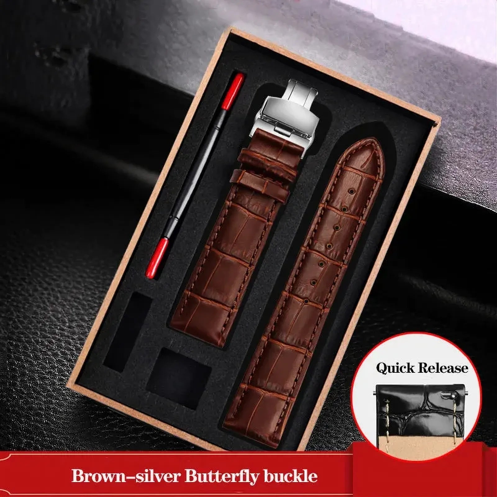 Genuine Leather Watch Strap – Butterfly Clasp / Quick Release-VivaStraps-Viva Timepiece