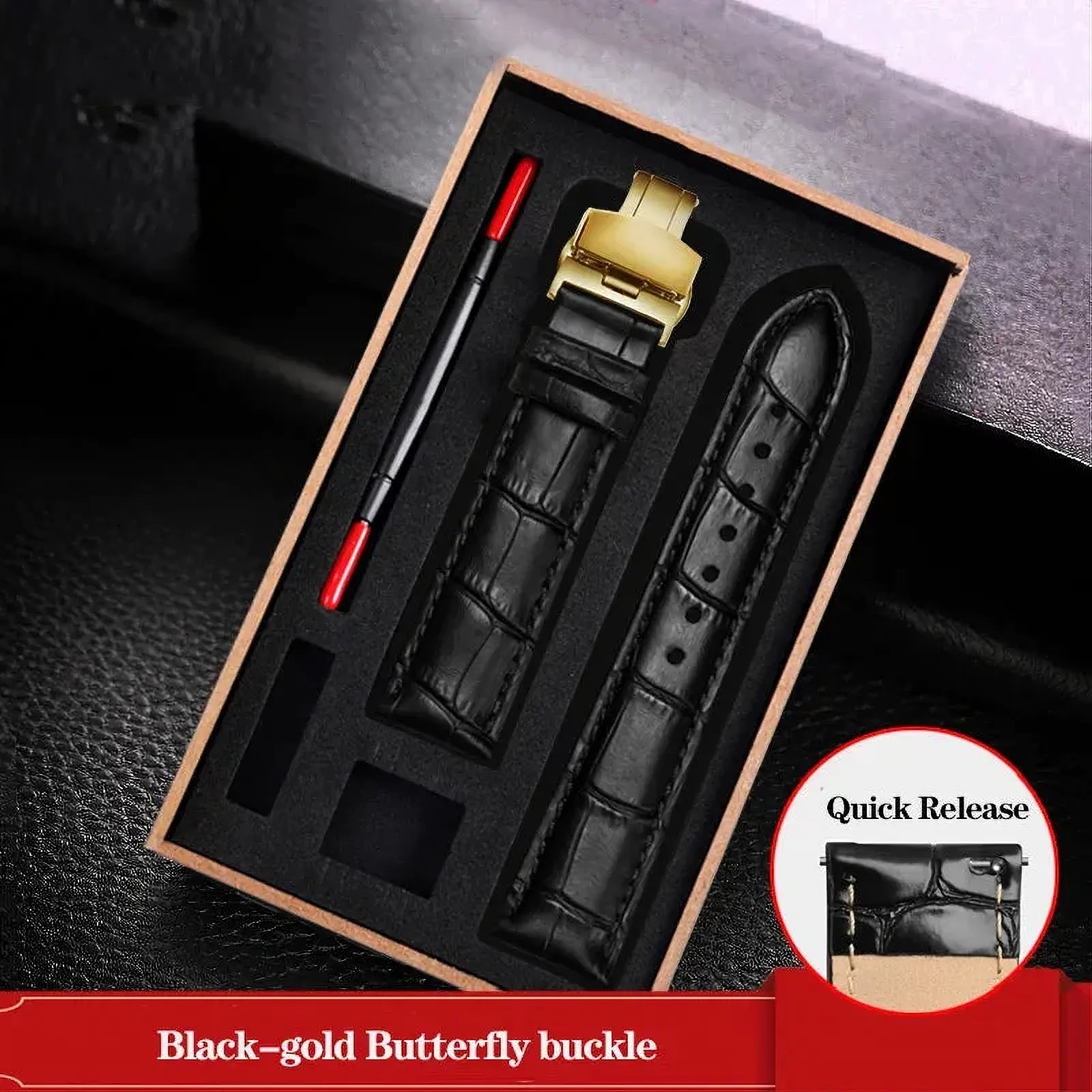 Genuine Leather Watch Strap – Butterfly Clasp / Quick Release-VivaStraps-Viva Timepiece