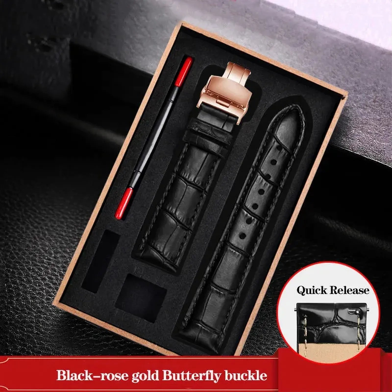 Genuine Leather Watch Strap – Butterfly Clasp / Quick Release-VivaStraps-Viva Timepiece