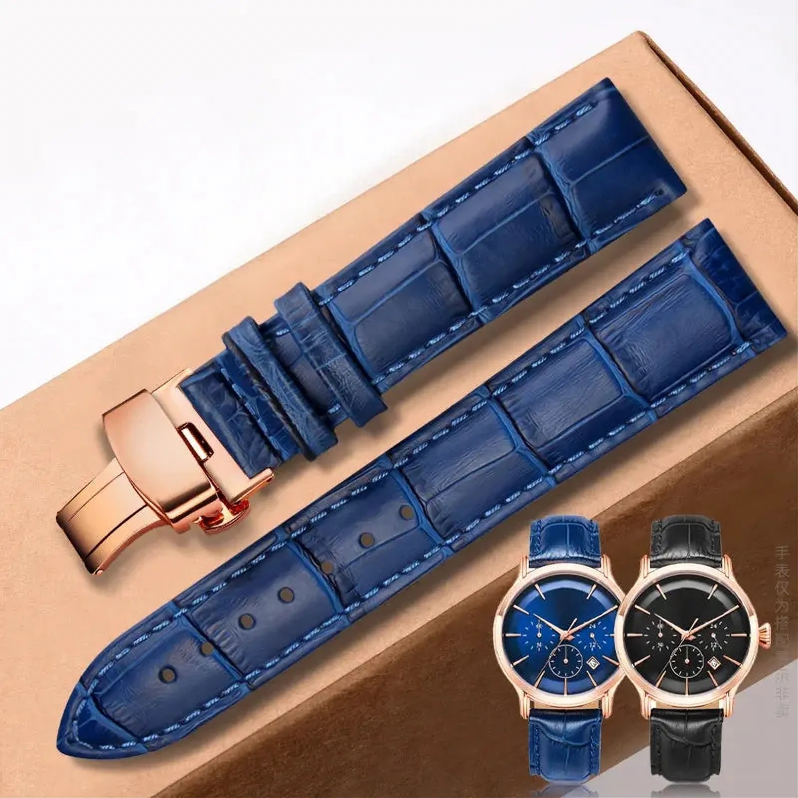 Genuine Leather Watch Strap – Butterfly Clasp / Quick Release-VivaStraps-Viva Timepiece