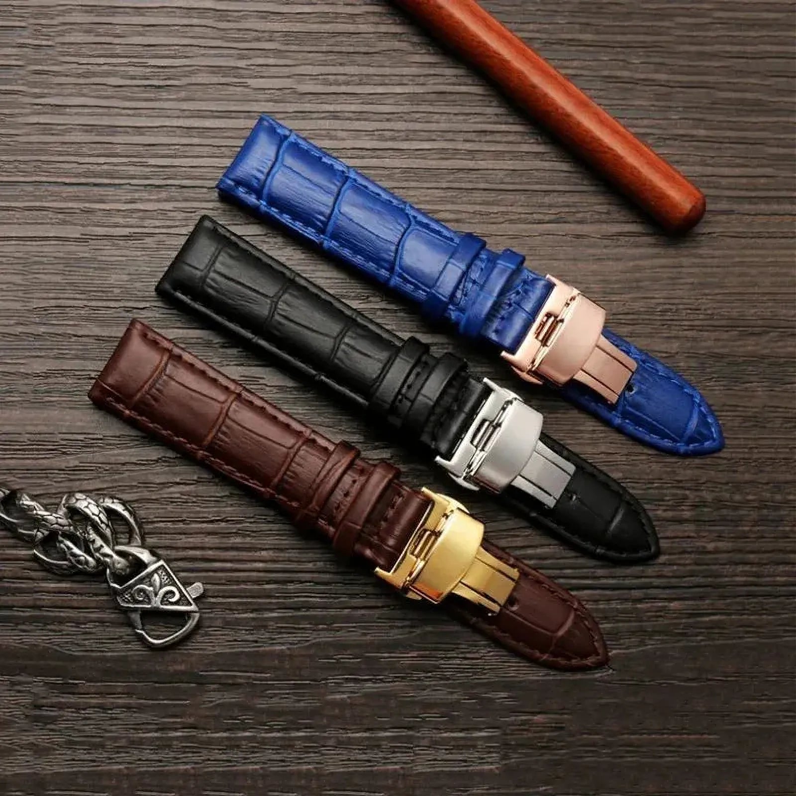 Genuine Leather Watch Strap – Butterfly Clasp / Quick Release-VivaStraps-Viva Timepiece