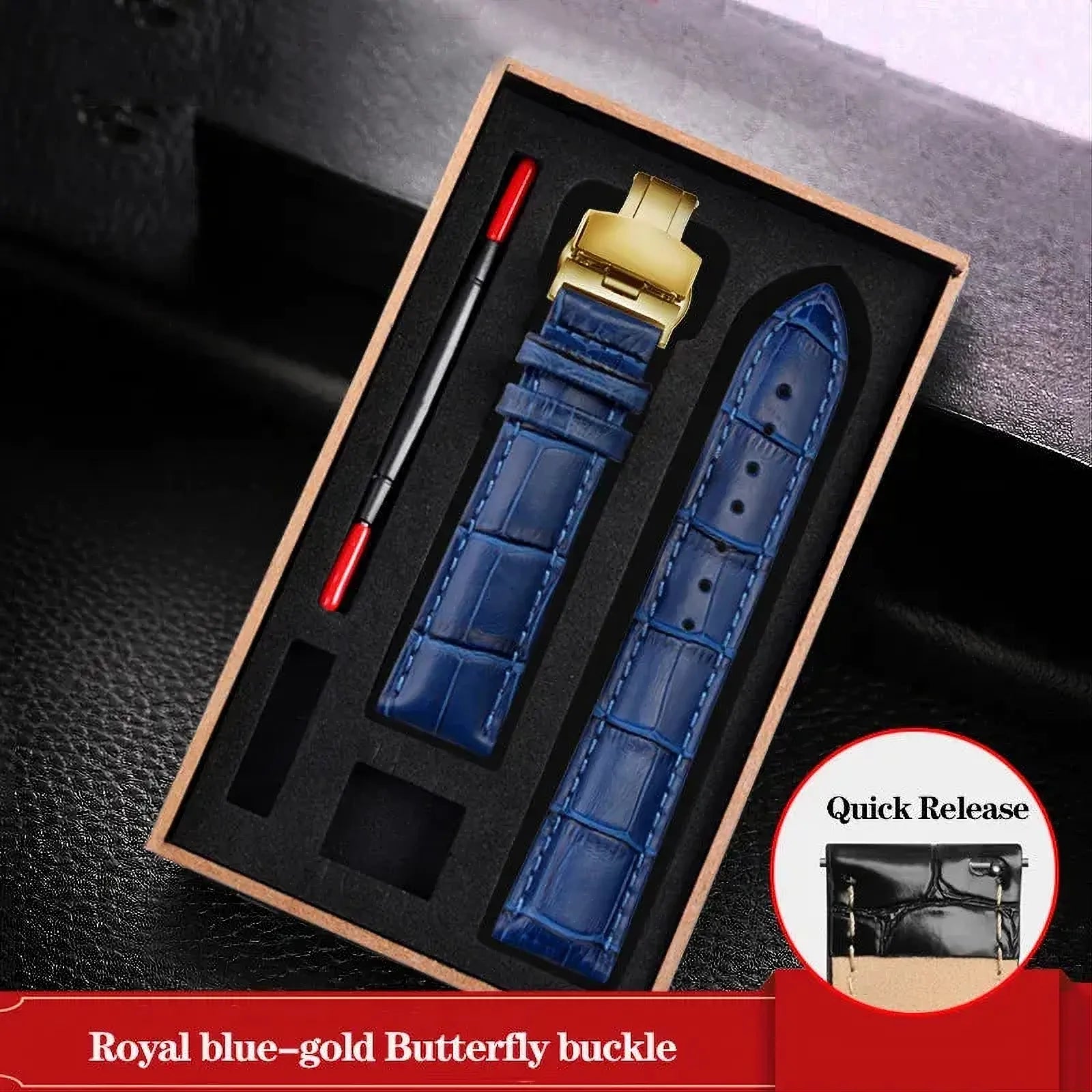 Genuine Leather Watch Strap – Butterfly Clasp / Quick Release-VivaStraps-Viva Timepiece