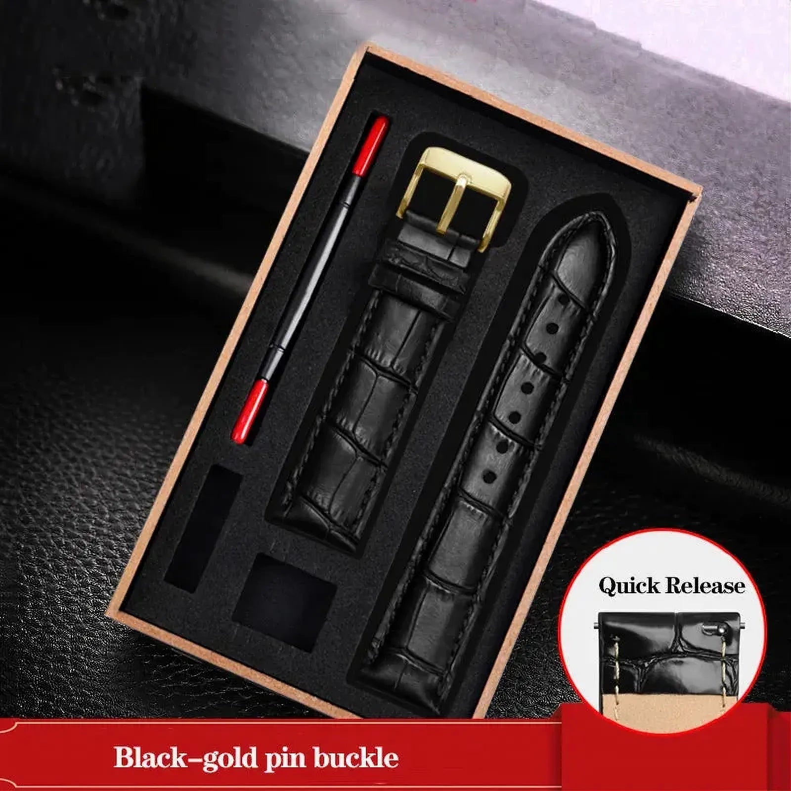 Genuine Leather Watch Strap – Quick Release Pin Buckle-VivaStraps-Viva Timepiece