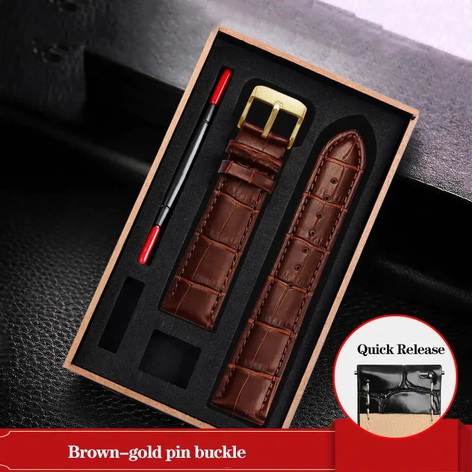 Genuine Leather Watch Strap – Quick Release Pin Buckle-VivaStraps-Viva Timepiece