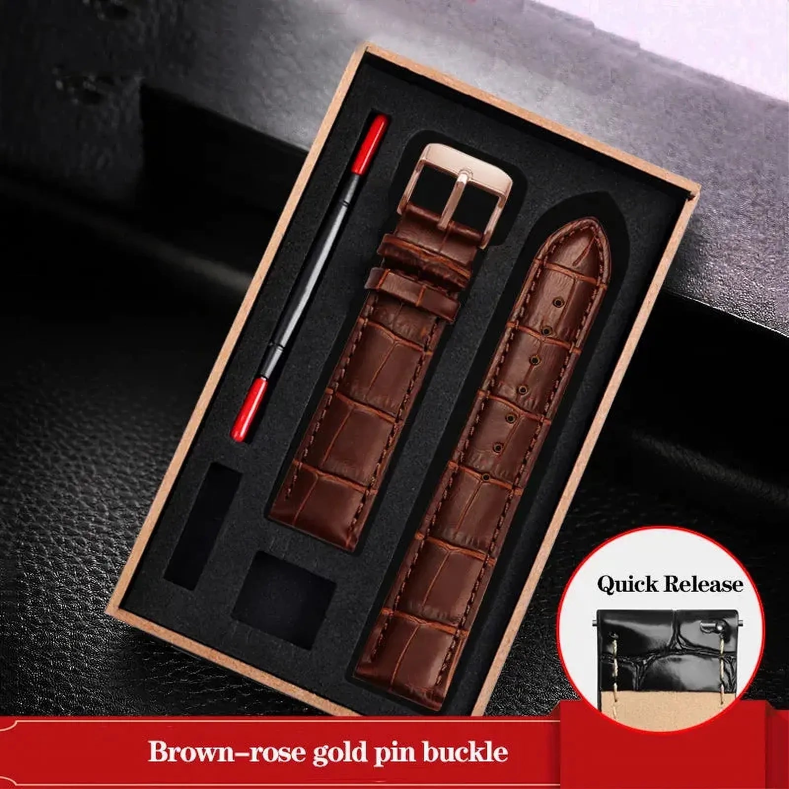 Genuine Leather Watch Strap – Quick Release Pin Buckle-VivaStraps-Viva Timepiece