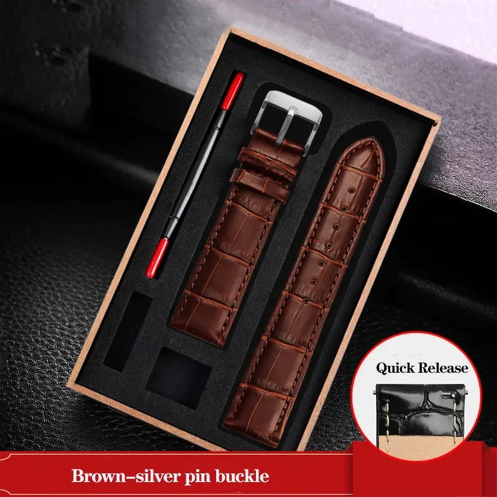 Genuine Leather Watch Strap – Quick Release Pin Buckle-VivaStraps-Viva Timepiece