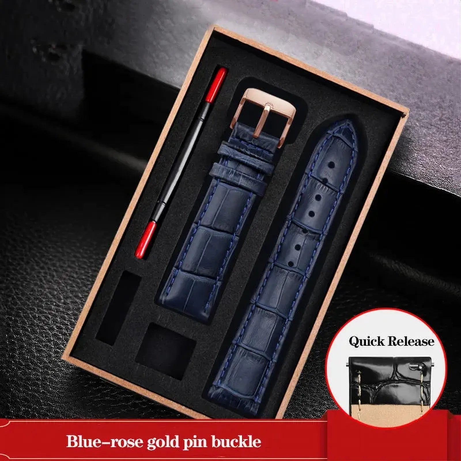Genuine Leather Watch Strap – Quick Release Pin Buckle-VivaStraps-Viva Timepiece