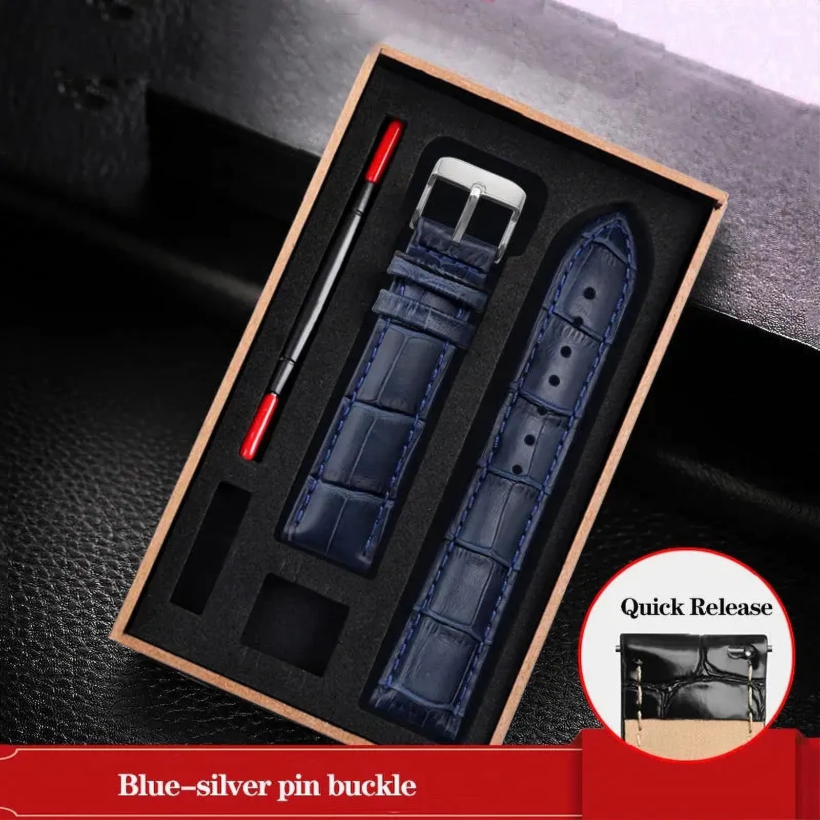 Genuine Leather Watch Strap – Quick Release Pin Buckle-VivaStraps-Viva Timepiece