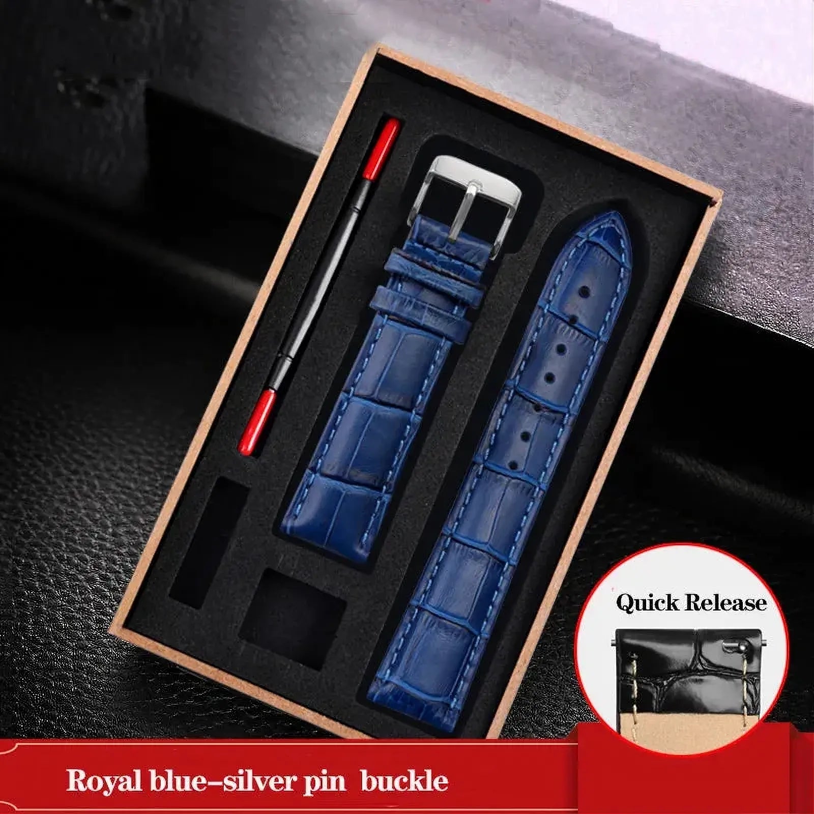 Genuine Leather Watch Strap – Quick Release Pin Buckle-VivaStraps-Viva Timepiece