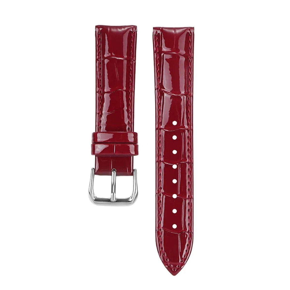 Glossy Leather Watch Strap – Classic Dress Style-Straptique-Viva Timepiece