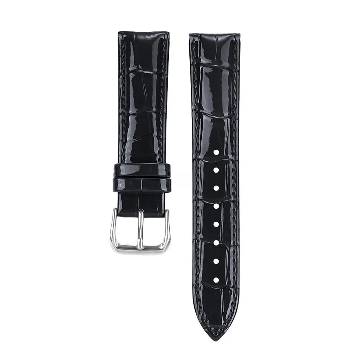 Glossy Leather Watch Strap – Classic Dress Style-Straptique-Viva Timepiece