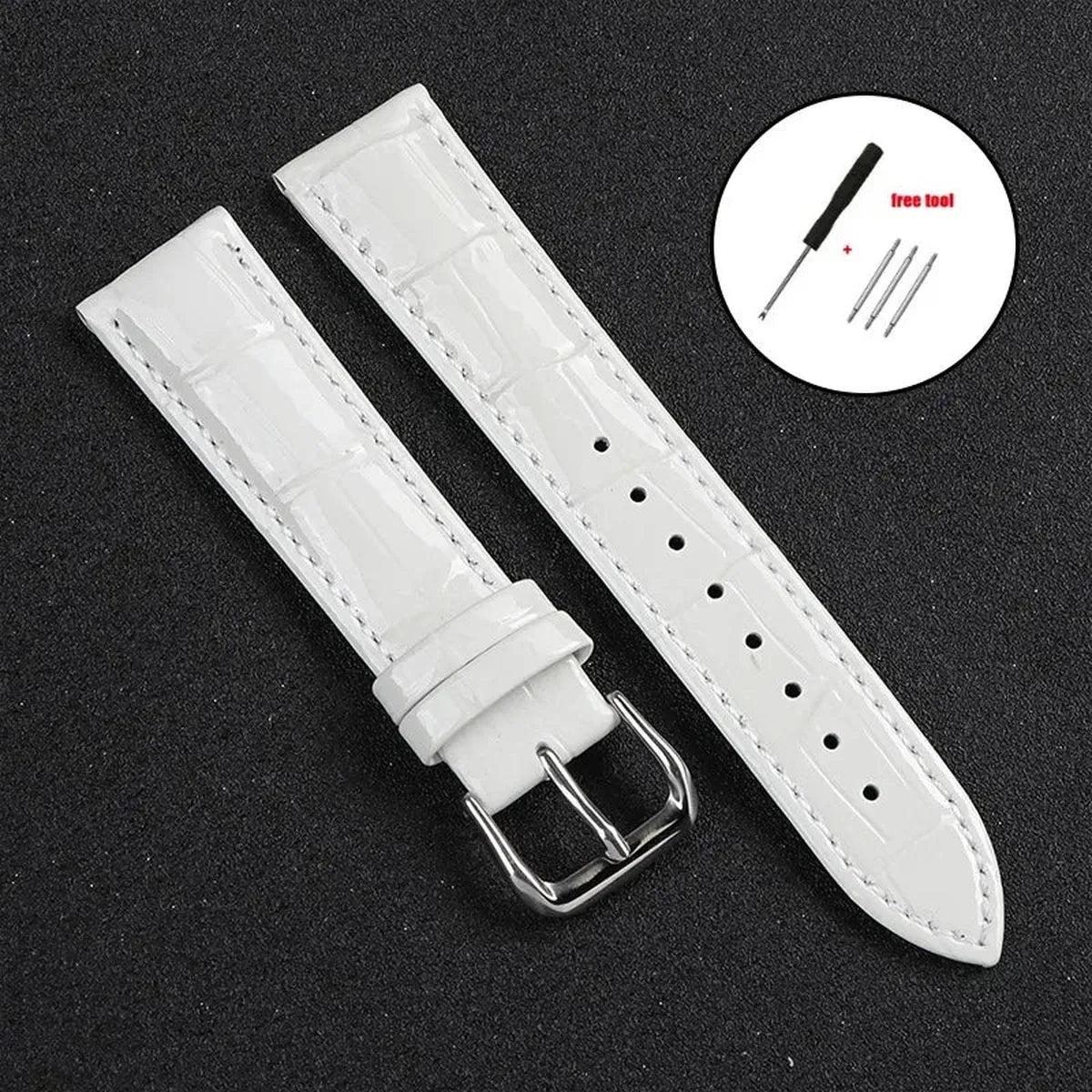 Glossy Leather Watch Strap – Classic Dress Style-Straptique-Viva Timepiece