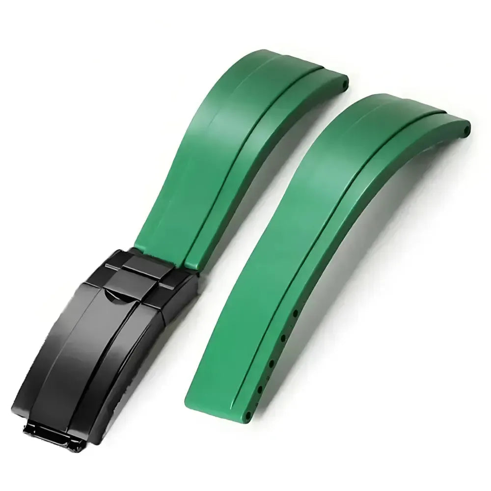 20mm Curved-End TPU Rubber Watch Strap with Deployment Clasp – Premium Fit for Sport Watches-Straptique-Viva Timepiece