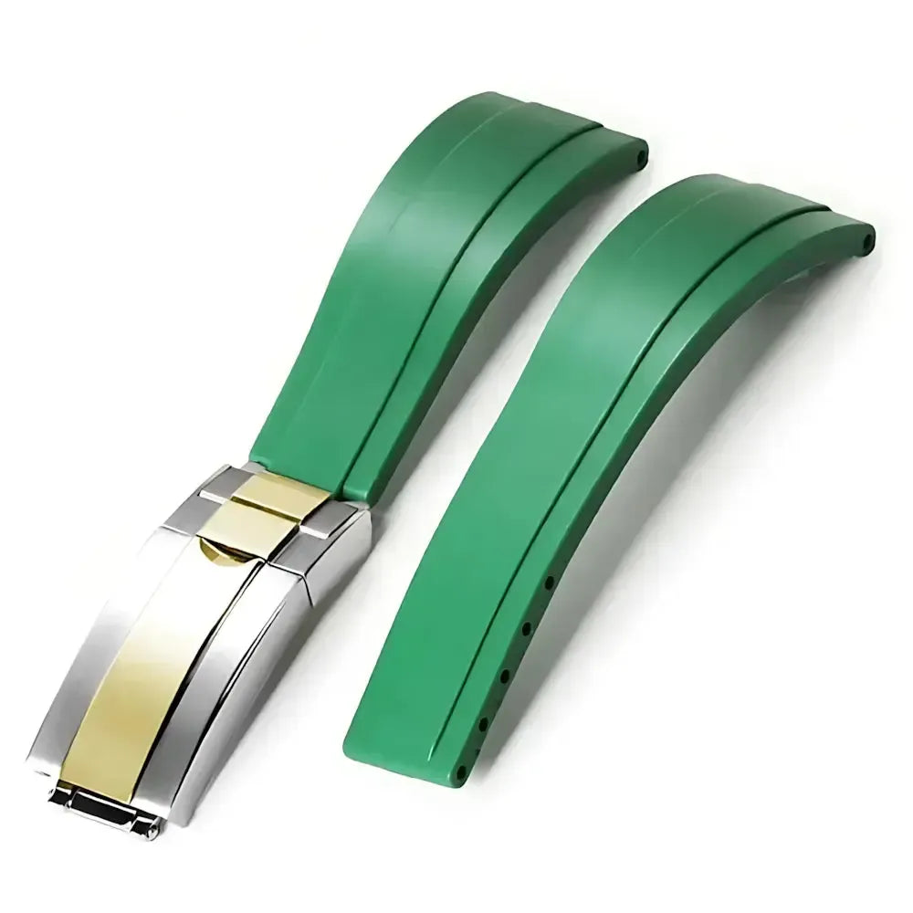 20mm Curved-End TPU Rubber Watch Strap with Deployment Clasp – Premium Fit for Sport Watches-Straptique-Viva Timepiece