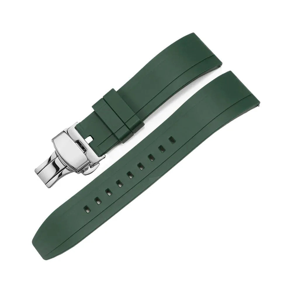 Quick Release Rubber Watch Strap with Push Clasp – 20mm 22mm 24mm-VivaStraps-Viva Timepiece
