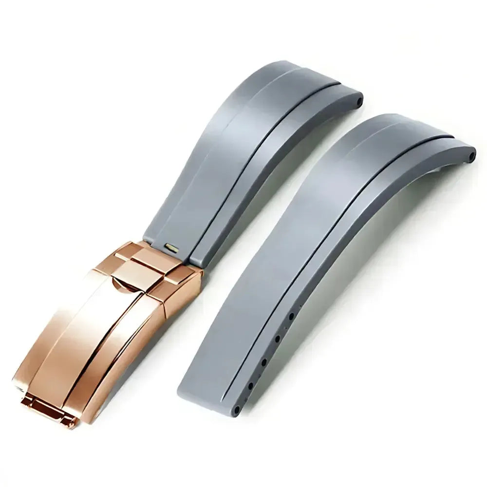 20mm Curved-End TPU Rubber Watch Strap with Deployment Clasp – Premium Fit for Sport Watches-Straptique-Viva Timepiece