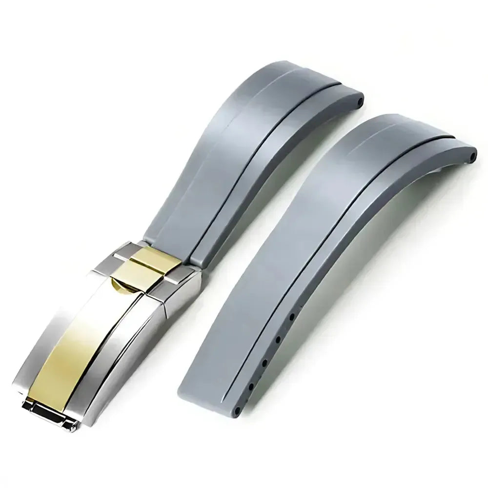 20mm Curved-End TPU Rubber Watch Strap with Deployment Clasp – Premium Fit for Sport Watches-Straptique-Viva Timepiece