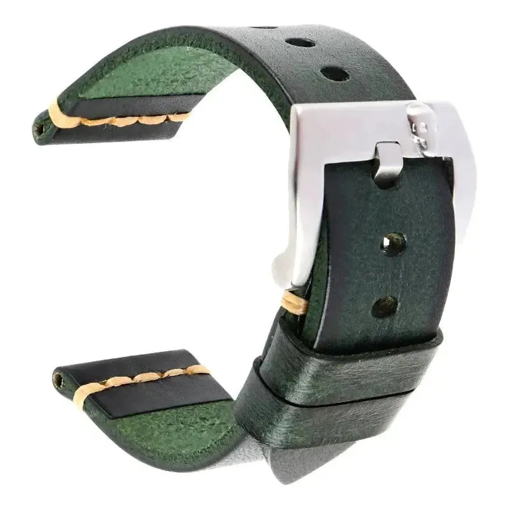 Handmade Italian Leather Watch Strap – Vintage Cowhide Band (22mm–26mm)-Straptique-Viva Timepiece