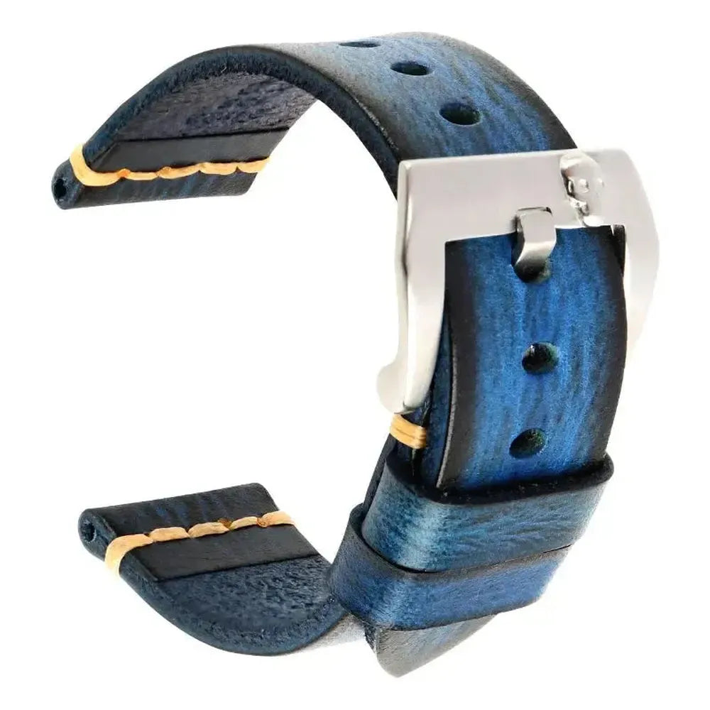 Handmade Italian Leather Watch Strap – Vintage Cowhide Band (22mm–26mm)-Straptique-Viva Timepiece