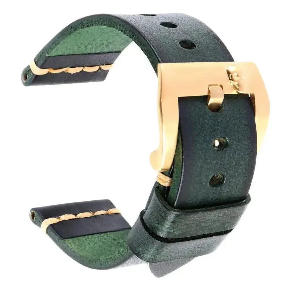 Handmade Italian Leather Watch Strap – Vintage Cowhide Band (22mm–26mm)-Straptique-Viva Timepiece