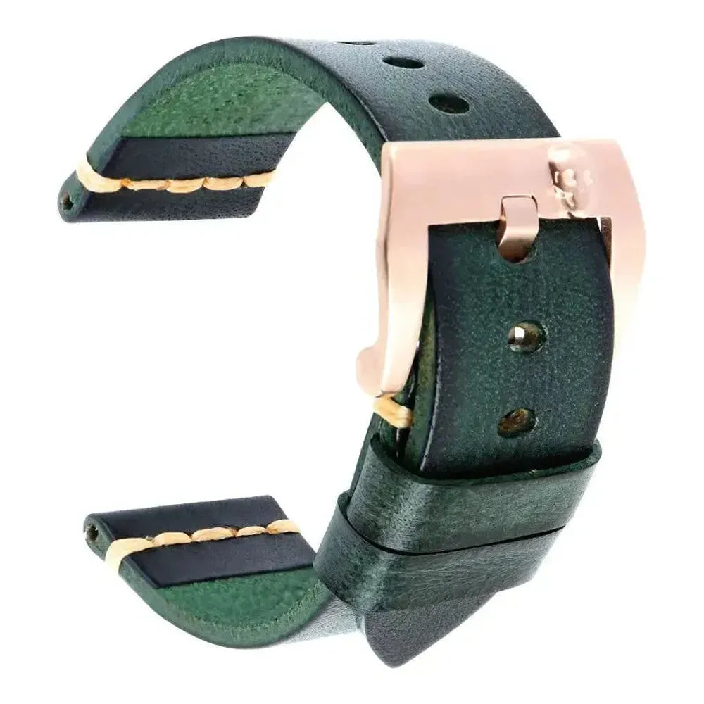 Handmade Italian Leather Watch Strap – Vintage Cowhide Band (22mm–26mm)-Straptique-Viva Timepiece