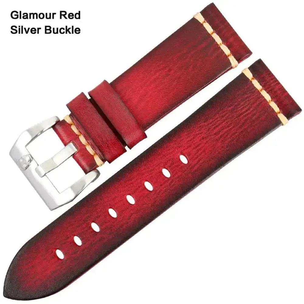 Handmade Vintage Leather Watch Strap 18mm–26mm – Full Grain Cowhide-Straptique-Viva Timepiece
