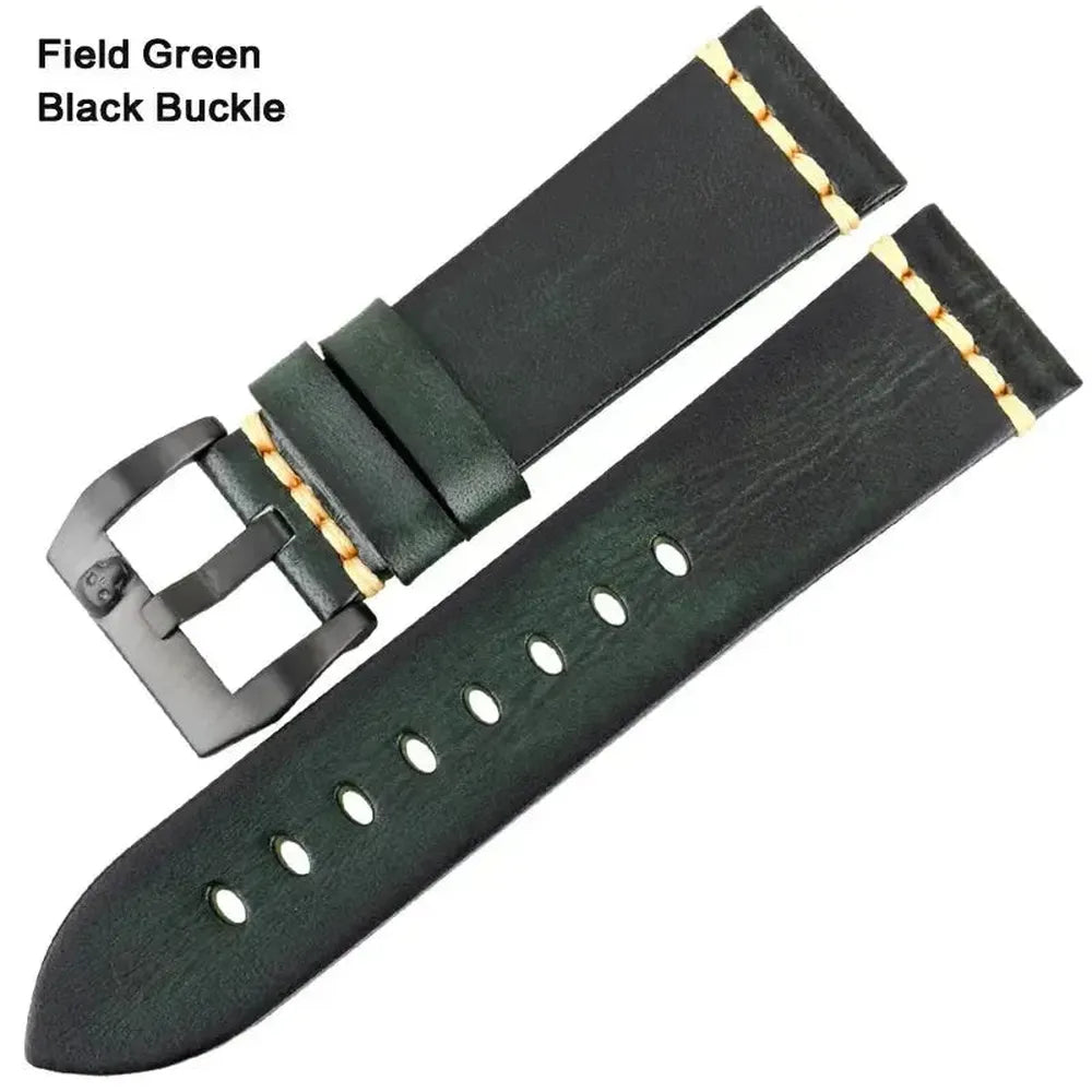 Handmade Vintage Leather Watch Strap 18mm–26mm – Full Grain Cowhide-Straptique-Viva Timepiece