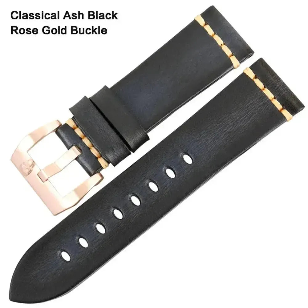 Handmade Vintage Leather Watch Strap 18mm–26mm – Full Grain Cowhide-Straptique-Viva Timepiece