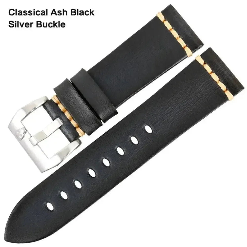 Handmade Vintage Leather Watch Strap 18mm–26mm – Full Grain Cowhide-Straptique-Viva Timepiece