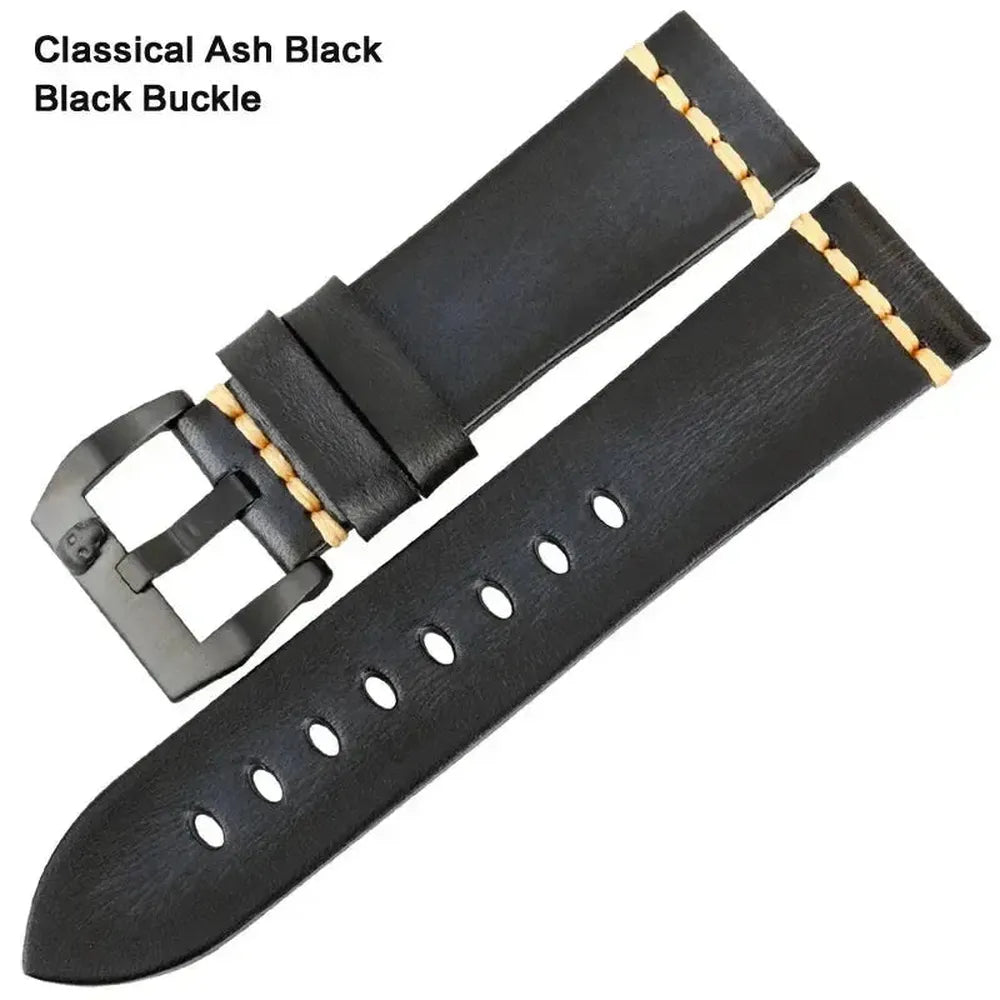 Handmade Vintage Leather Watch Strap 18mm–26mm – Full Grain Cowhide-Straptique-Viva Timepiece