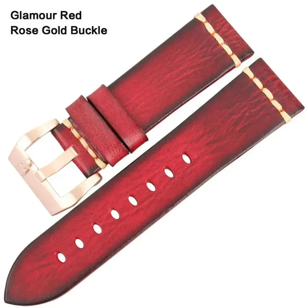 Handmade Vintage Leather Watch Strap 18mm–26mm – Full Grain Cowhide-Straptique-Viva Timepiece