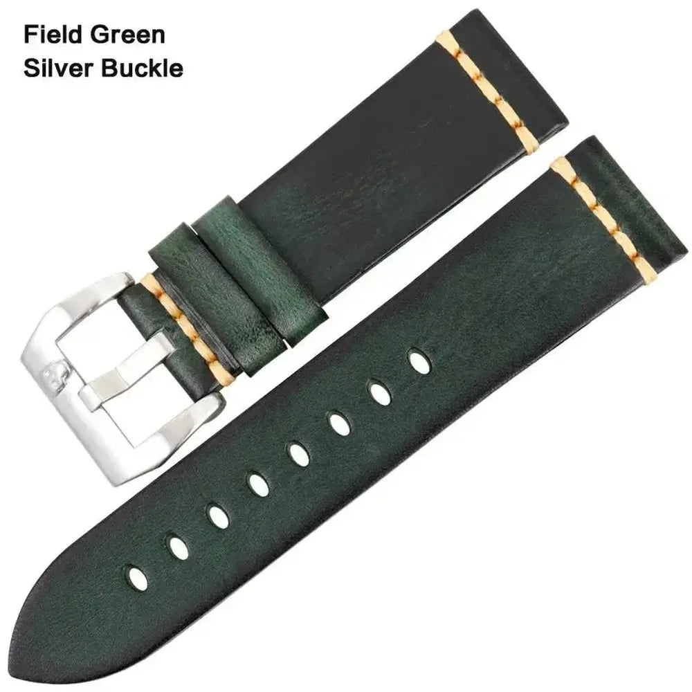 Handmade Vintage Leather Watch Strap 18mm–26mm – Full Grain Cowhide-Straptique-Viva Timepiece