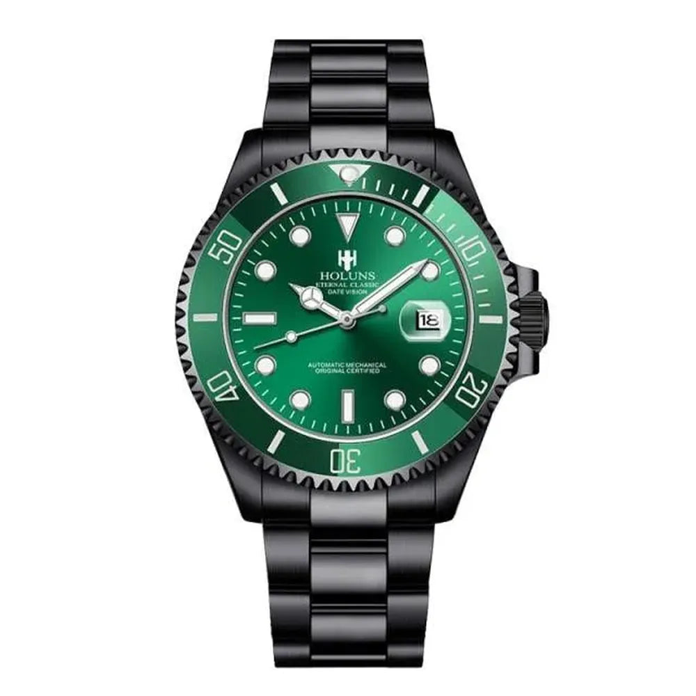 Holuns 41mm Automatic Diver Watch – Sapphire Crystal, Ceramic Bezel, Stainless Steel-Holuns-Viva Timepiece