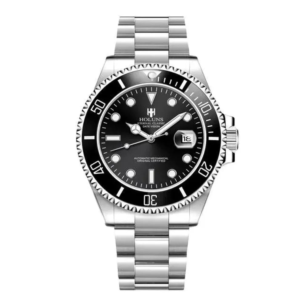Holuns 41mm Automatic Diver Watch – Sapphire Crystal, Ceramic Bezel, Stainless Steel-Holuns-Viva Timepiece