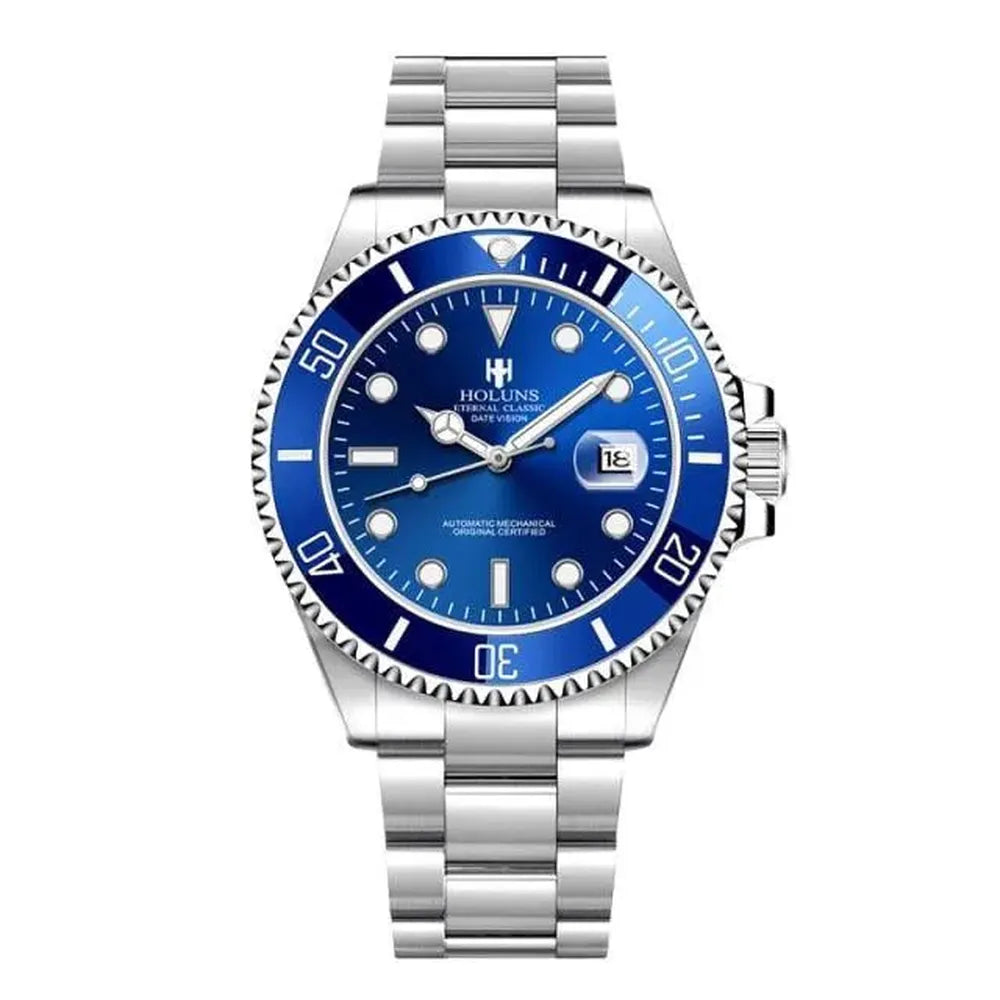 Holuns 41mm Automatic Diver Watch – Sapphire Crystal, Ceramic Bezel, Stainless Steel-Holuns-Viva Timepiece