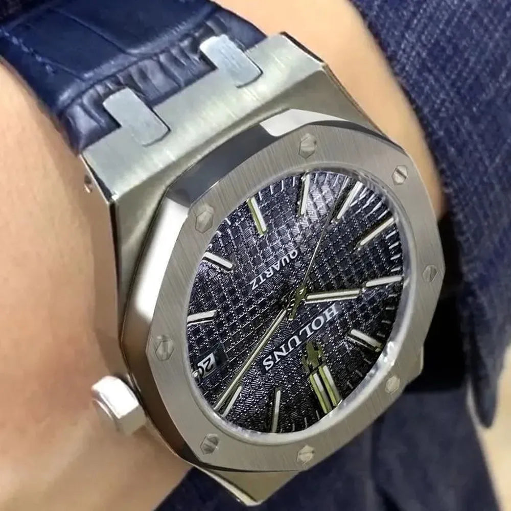 Holuns 41mm Quartz Classic Integrated Case Watch – Sapphire Crystal, 316L Steel-Holuns-Viva Timepiece