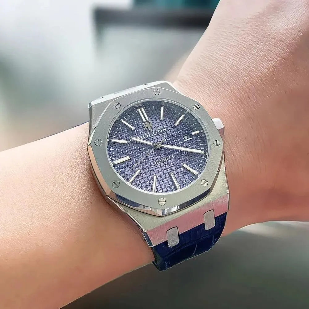 Holuns 41mm Quartz Classic Integrated Case Watch – Sapphire Crystal, 316L Steel-Holuns-Viva Timepiece