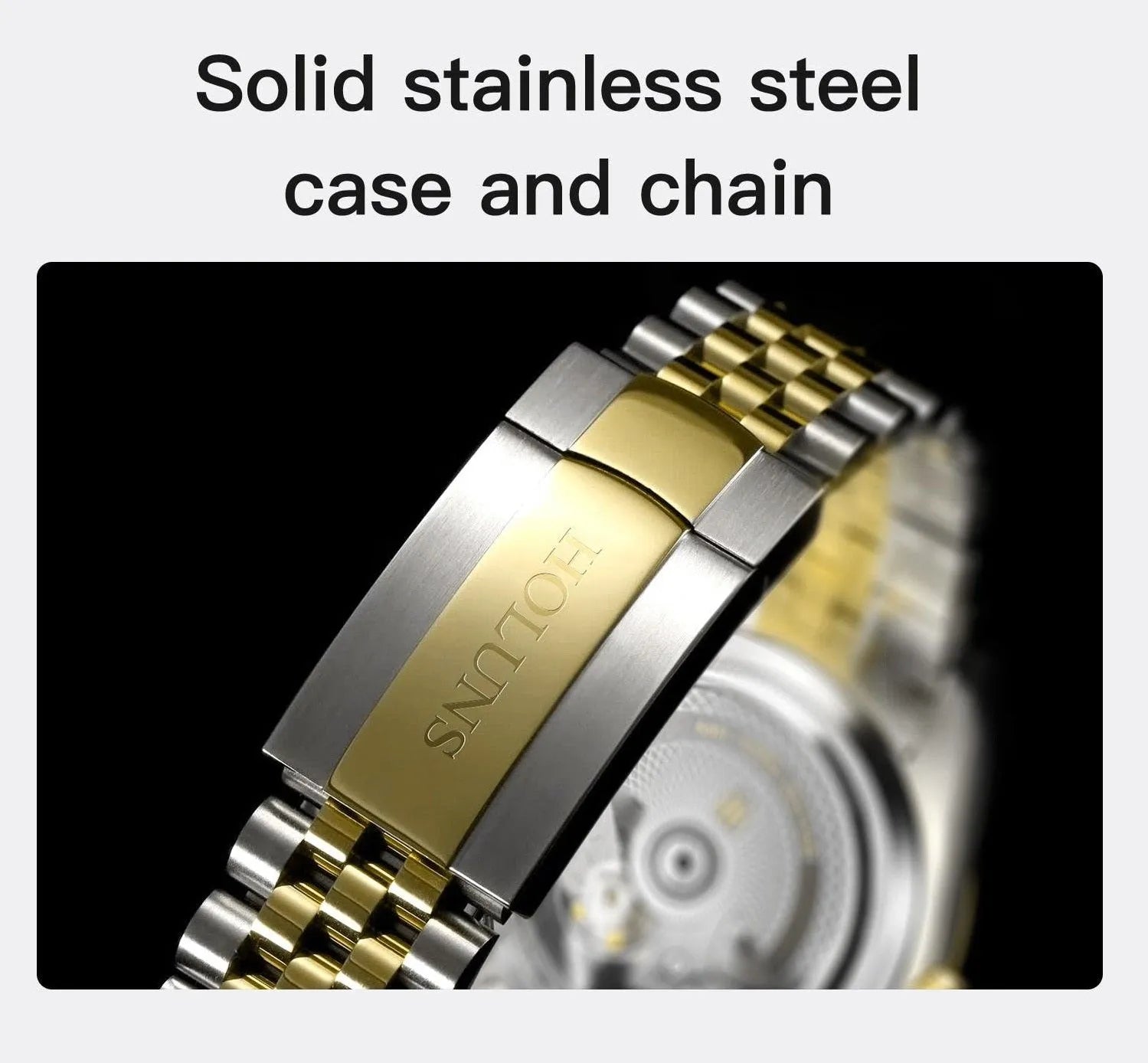 Holuns Automatic 36mm / 41mm Classic Dress Watch – Fluted Bezel, Sapphire, Jubilee Bracelet-Holuns-Viva Timepiece