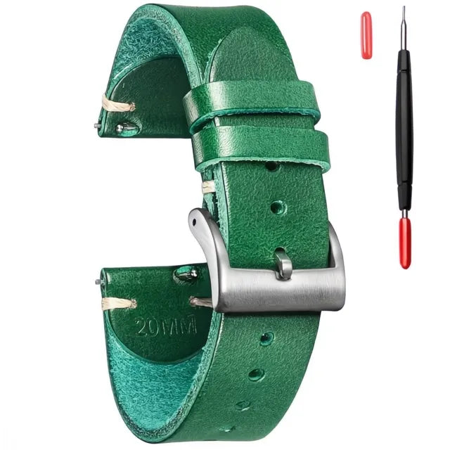 Italian Buttero Leather Watch Strap – Quick Release-Straptique-Viva Timepiece
