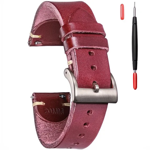 Italian Buttero Leather Watch Strap – Quick Release-Straptique-Viva Timepiece
