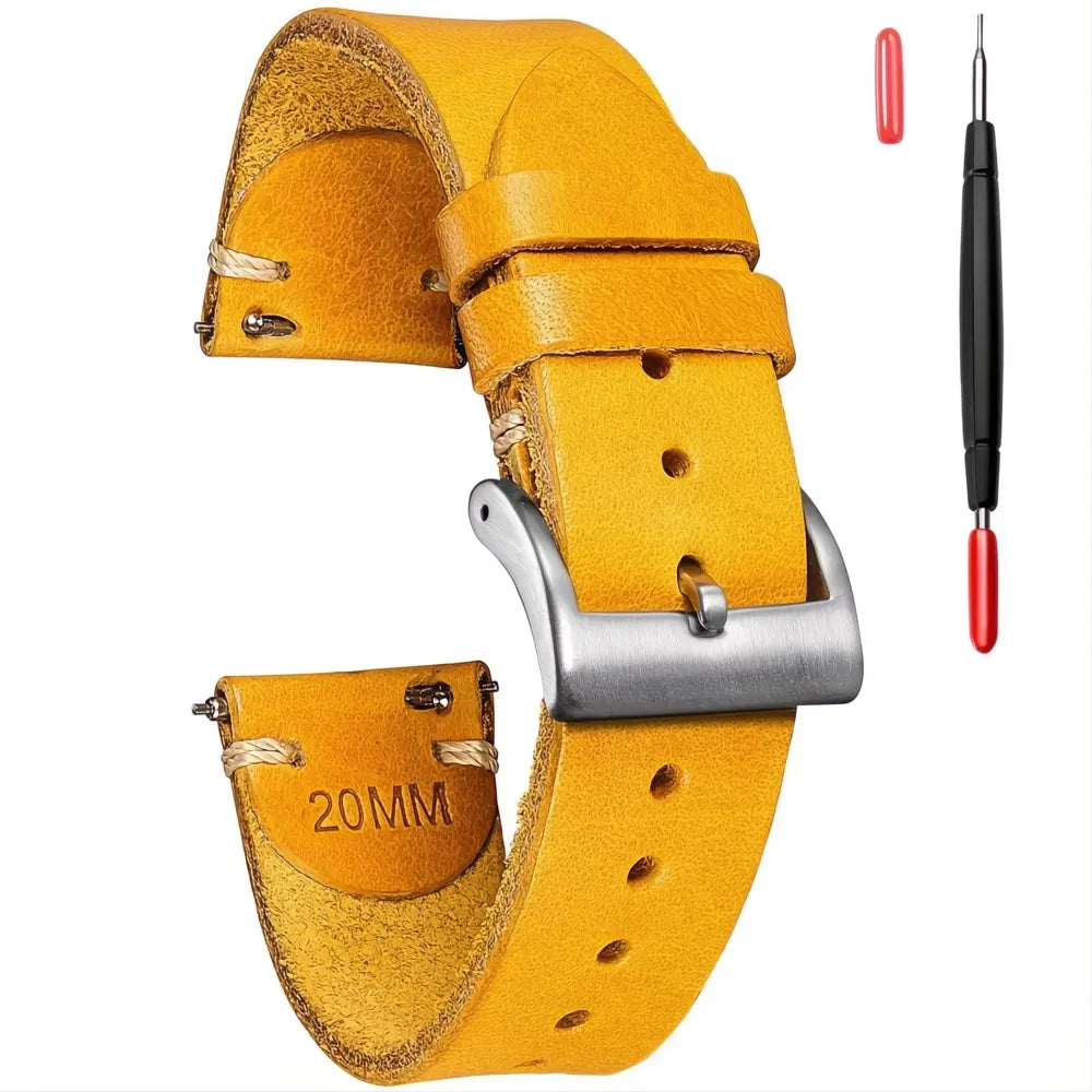 Italian Buttero Leather Watch Strap – Quick Release-Straptique-Viva Timepiece