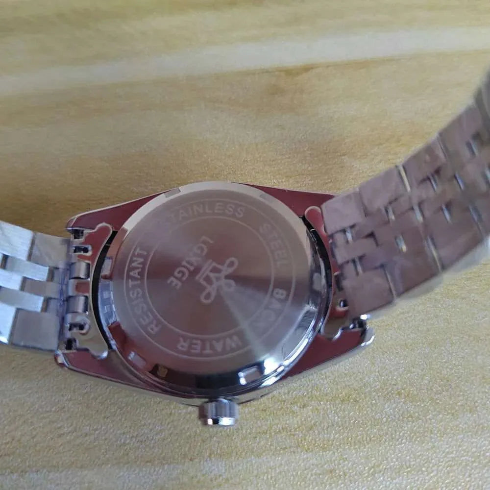 LGXIGE 31mm Ladies Quartz Dress Watch – Fluted Bezel, Jewel Markers-LGXIGE-Viva Timepiece