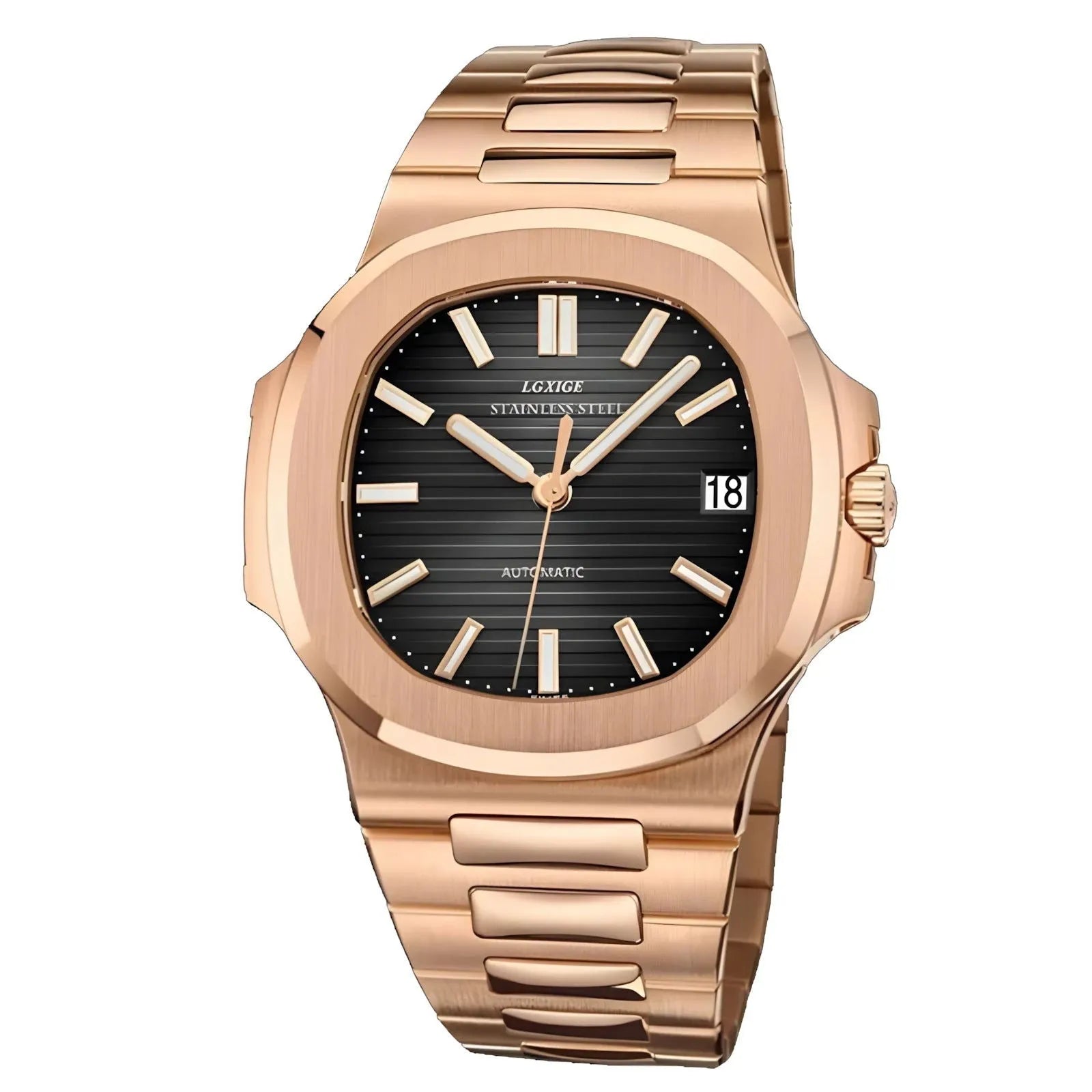 LGXIGE 40mm Automatic Classic Integrated Bracelet Watch – Sapphire Crystal, 316L Steel-LGXIGE-Viva Timepiece