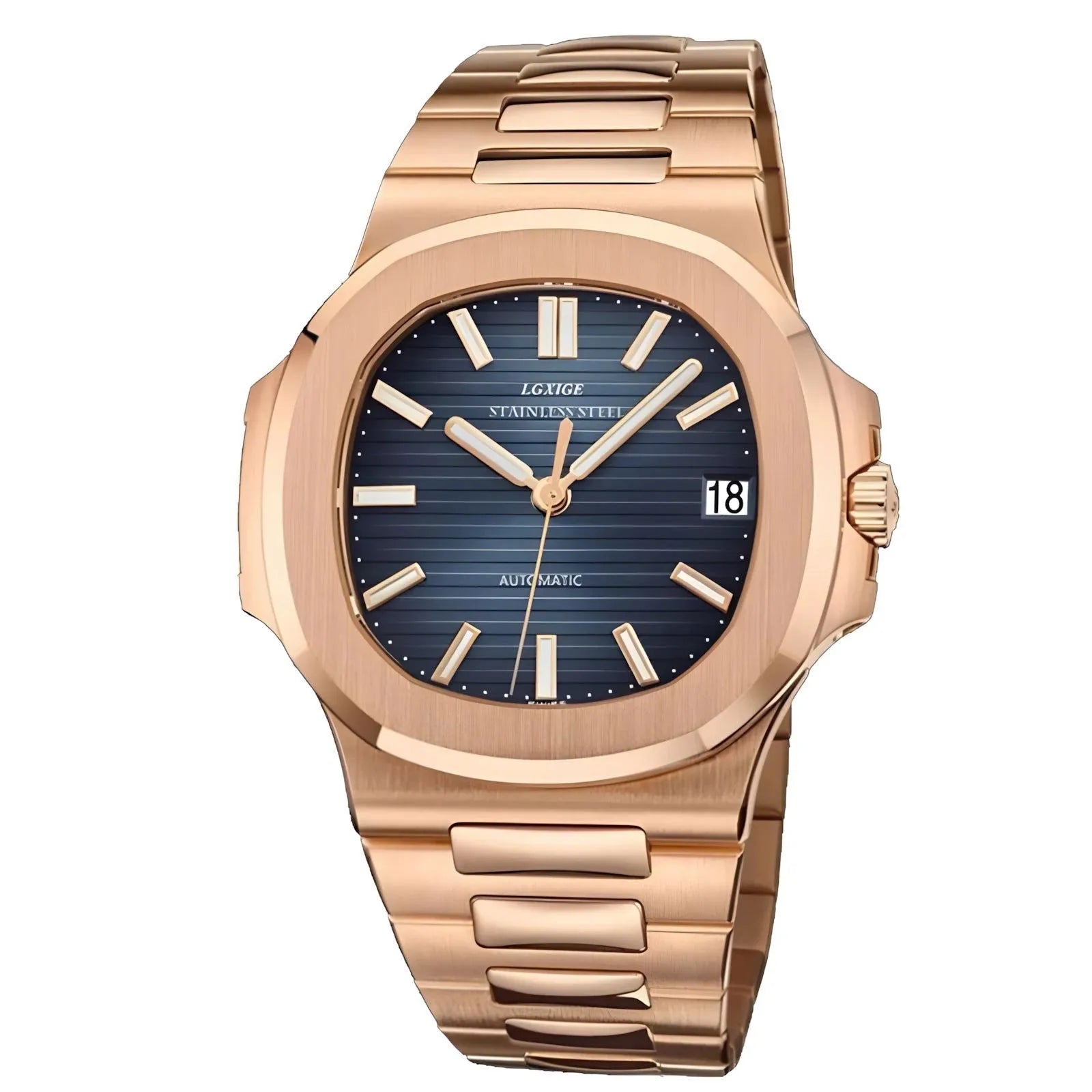 LGXIGE 40mm Automatic Classic Integrated Bracelet Watch – Sapphire Crystal, 316L Steel-LGXIGE-Viva Timepiece