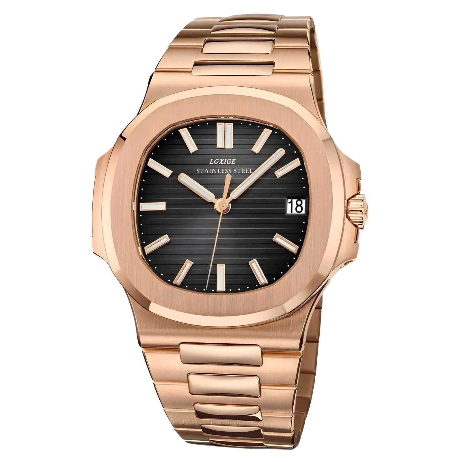 LGXIGE 40mm Quartz Classic Integrated Bracelet Watch – Sapphire Crystal, Stainless Steel-LGXIGE-Viva Timepiece