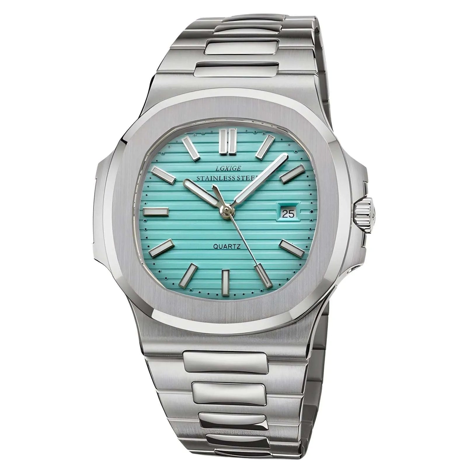 LGXIGE 40mm Quartz Classic Integrated Bracelet Watch – Sapphire Crystal, Stainless Steel-LGXIGE-Viva Timepiece